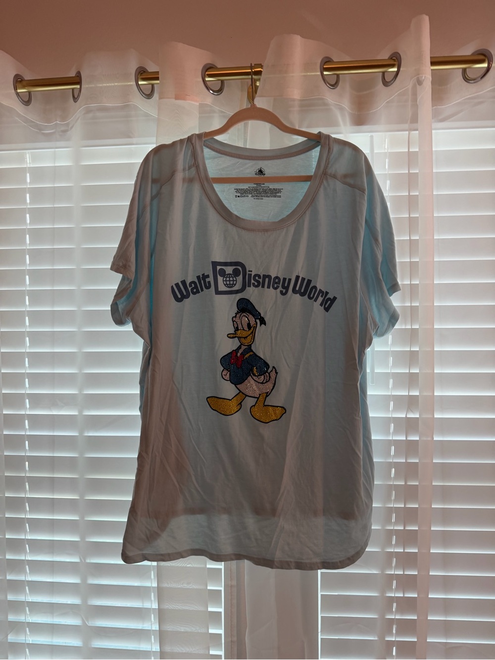 Disney Light Blue Crewneck Tee with Inner Logo Print